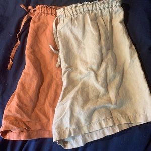 2 pairs of linen shorts